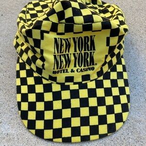 Vintage New York New York Casino Snapback Hat Yellow Checker Las Vegas Hotel